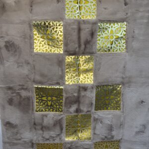Luxury Γουνινο χαλι με χρυσα Laser cut μοτιβα