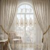 Πολυτελες σετ κουρτινες Baroque Marble - Μπεζ χρυσο
